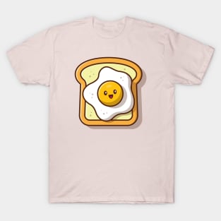 Cute Breakfast Toasted Bread With Egg T-Shirt